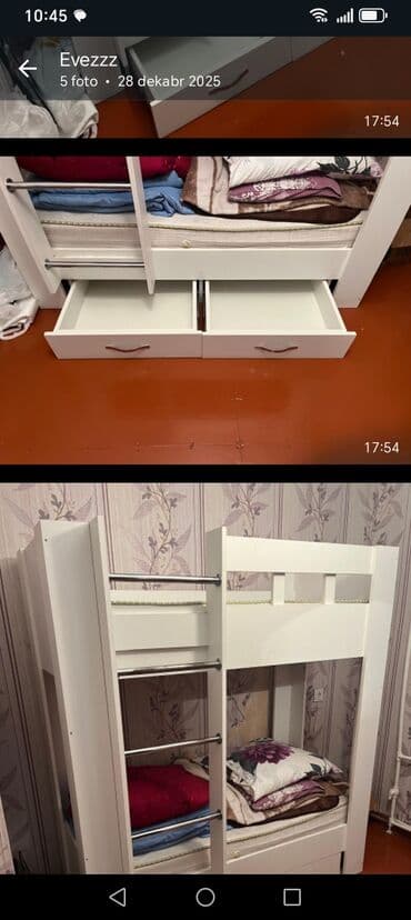 Sifarişlə mebel: Oğlan və qız üçün, Çarpayı, Matrassız, Siyirməli, MDF — 4