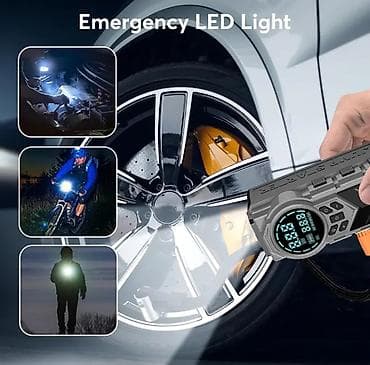 teker traktor: Avtomobil üçün çoxfunksiyalı Jump Starter + Kompressor Xüsusiyyətlər — 8