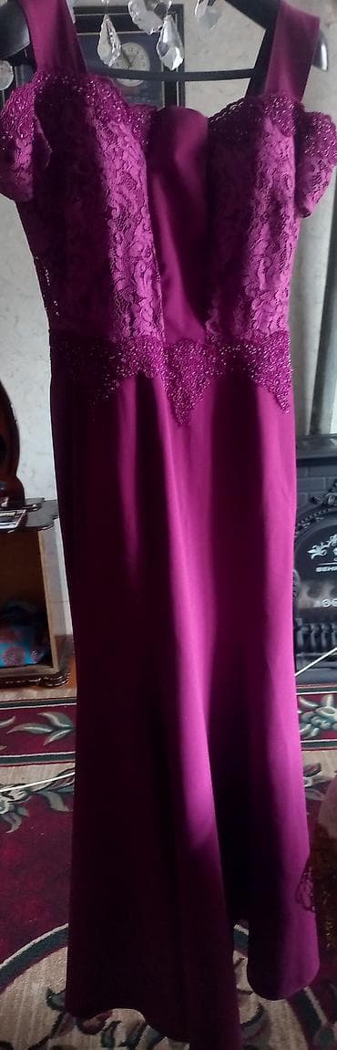 xonca bezemek: Qadın geyimi – bənövşəyi/füşa rəngində uzun ziyafət donu - Model — 2