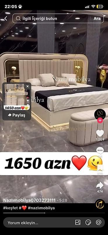 Yataq satılır. Nazlı mobilyadan alınıb və cəmi 5 ay istifadə olunub