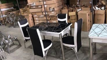 mətbəx stol: Mətbəx üçün, Yeni, Açılan, Dördbucaq masa, 4 stul — 10