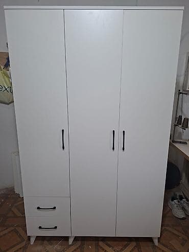 Yeni, 3 qapılı, Siyirməli, Ağ, Açılan, Düz dolab