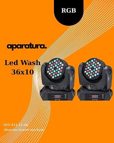 Mikrofonlar: Wash 36x10W RGBW Texniki Xüsusiyyətlər: • İşıq Gücü: 36 ədəd x 10W — 1