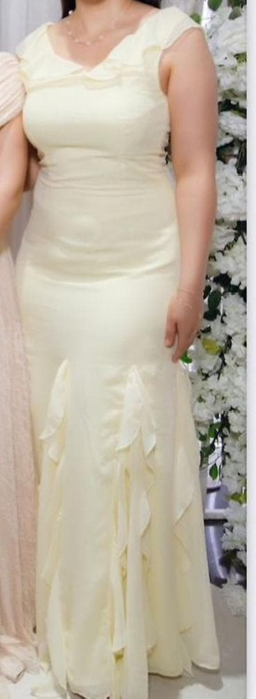 sapacki sekilleri: Açıq limon sarısı rəngdə zərif ziyafət/libas. - Model: Axşam/ziyafət — 2