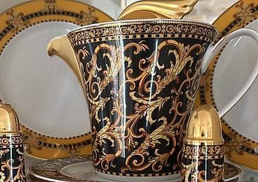 plasmas qab: Çay dəsti, rəng - Qara, Farfor, Versace — 1