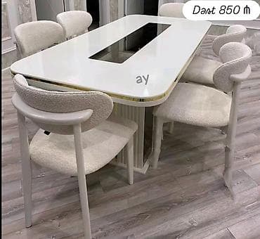 Qonaq otağı üçün, Açılmayan, Dördbucaq masa, 6 stul