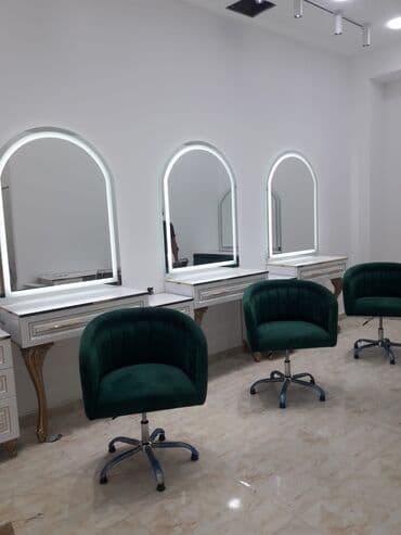 mebel güzgü: Güzgü Divar üçün, Kvadrat, Makiyaj üçün, Arxa işıqlı — 3