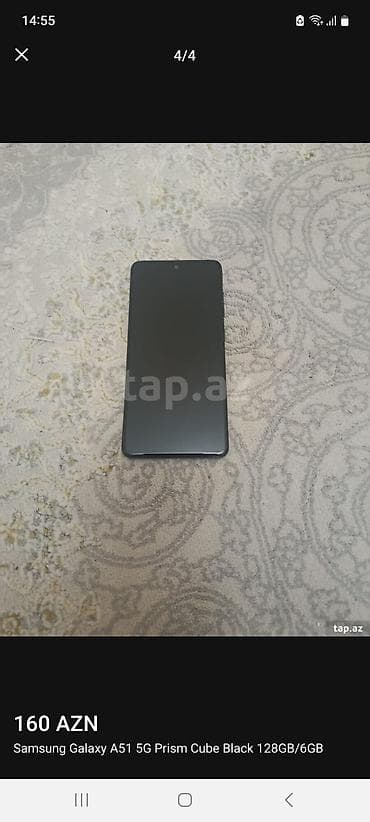Samsung Galaxy A51 5G, 128 GB, rəng - Qara, Barmaq izi