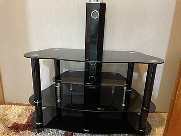 komputer stolu satilir: Б/у, Прямой ТВ стенд, С полками, Стеклянный, Турция — 4