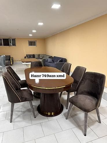 kohnə stul: Yemək masası və 4 stuldan ibarət dəst. Dəstə oval formalı masa və 4 — 1