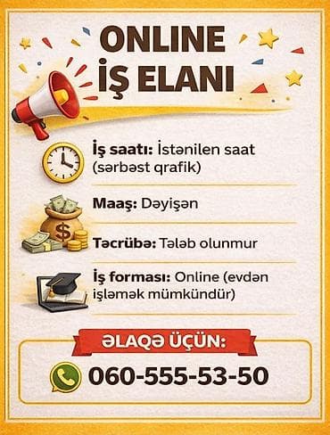 Əməkdaş axtarışı (vakansiyalar): Online iş elanı – “Career Shine” - İş saatı: İstənilən saat, sərbəst — 5