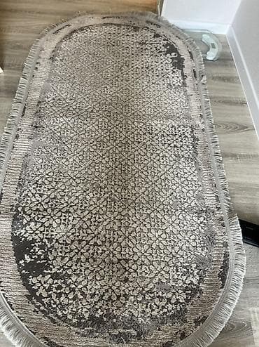 agac kesen misar: Ellips formalı dəhliz xalçası - Forma: oval/ellips - Rənglər: boz və — 1