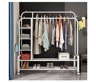 İki səviyyəli mobil paltar asılqanı və çoxfunksiyalı rəf sistemi - — 7