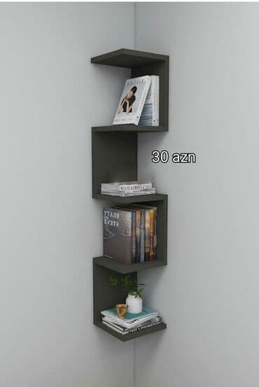 kitab polka: Dekorativ rəf, Corner shelf — 2