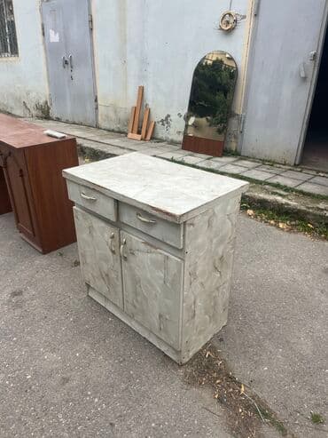 Quruducular: Mətbəx dolabı – mərmər naxışlı - Üstü geniş iş səthi olan aşağı tip — 2