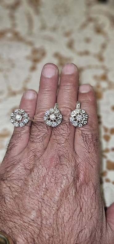 charles keith az: Gümüş rəngli zərgərlik dəsti – üzük və sırğalar - Komplekt: 1 ədəd — 6