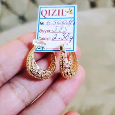 uzun qizil sirqalar: Sırğa, Sarı qızıl, 585 Əyar — 1