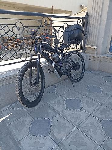 azerbaycan elektrik avtomobil: Benzin mühərrikli velosiped bez problem - Dağ velosipedi bazasında — 1