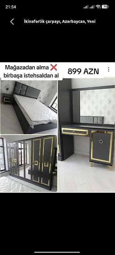 stul 2 el: İkinəfərlik çarpayı, Dolab, Azərbaycan, Yeni — 1