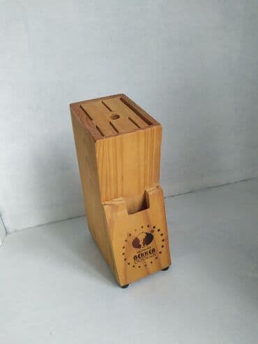 Çörək qabları: Bekker (Germany) bıçaq bloku - Material: təbii ağac - Üst hissədə — 1