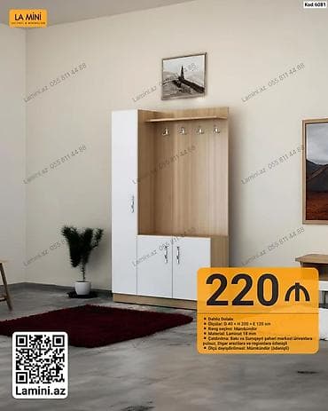 dolab skaf: Dəhliz Dolabı – La Mini (Kod: 6081) - Ölçülər: D 40 × H 200 × E 120 — 1