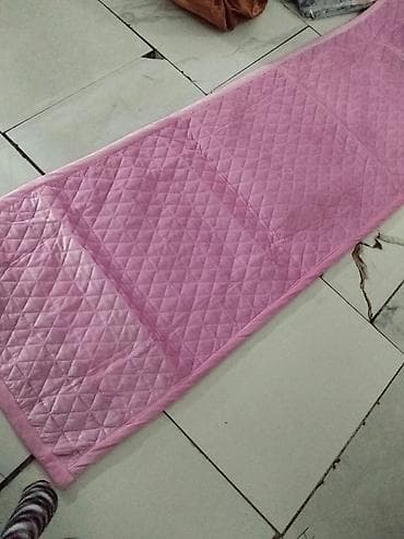 bambu tekstil: Divan üsdü 3 hissəlidi - Rəng: açıq çəhrayı - Naxış: rombvari — 1