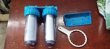 İki mərhələli su filtri korpusu və kartric seti - 10” ölçülü iki