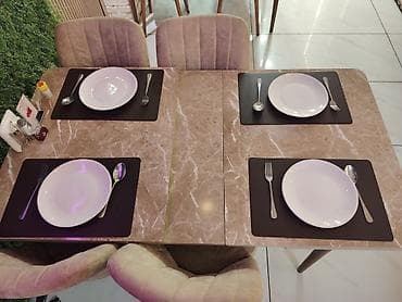 Taburetlər: Mətbəx üçün, İşlənmiş, Açılan, Oval masa, 4 stul — 2