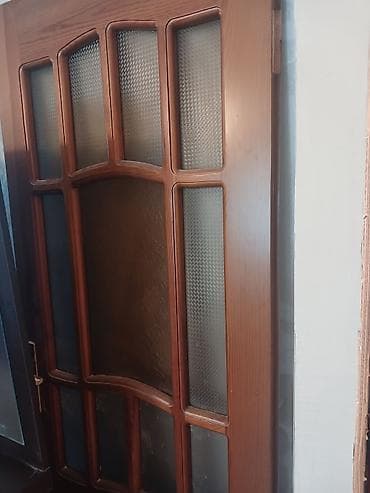 qifil sekilleri: Şüşəli taxta otaq qapısı - Material: təbii ağac (açıq qəhvəyi/mat-lak — 3