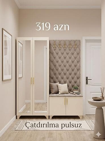 perla dəhliz mebeli: Yeni, 2 qapılı, Güzgülü, Bej, Digər material, Açılan, Düz dolab — 1