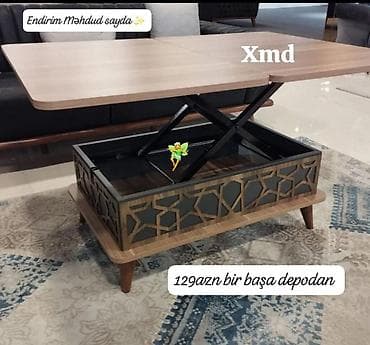 Dördbucaq masa, Transformer, Təkərsiz, Teksturalı laminat, Zəmanətsiz