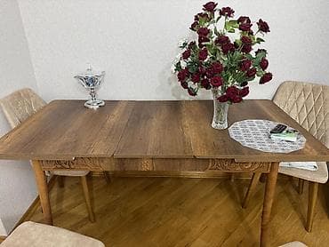 kəsim stolu: Mətbəx masası, Açılan, Taxta, Dördbucaq masa — 1