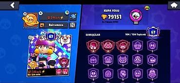 icinde oyunlarla: Brawl Stars oyun hesabı - Kupa: 79,151 (ən yüksək: 79,157) - Rejim — 1