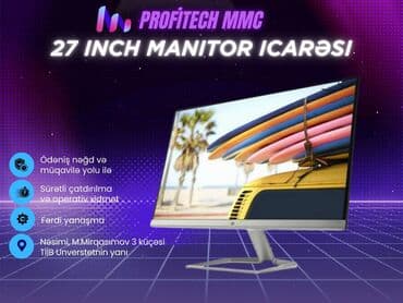 27 inch Monitor İcarəsi 🔹 PROFITECH MMC təqdim edir 🔹 🖥 Konfrans