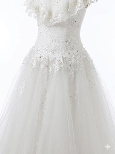 Свадебные платья и аксессуары: Gelınlik – ağ rəng, krujeva və inci aplikasiyalı - Siluet — 3