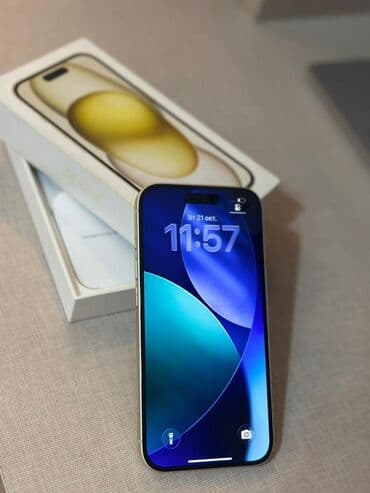 islenmis iphone 7: IPhone 15, 128 ГБ, Желтый, Face ID, Битый — 1
