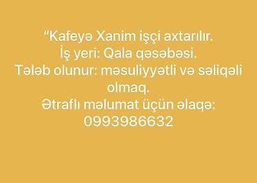 Ofisiant tələb olunur