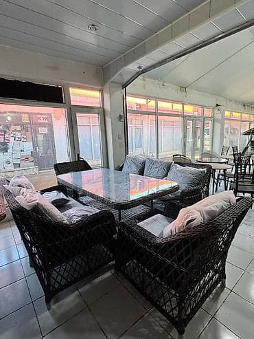 divan mini: Yeni, Jurnal masası, 2 kreslo, Divan, Həsir toxunuşlu, Türkiyə — 4