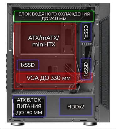 kalonka dinamik satisi: Ginzzu CL190 kompüter korpusu. - Format: ATX/Micro‑ATX/mini‑ITX — 4