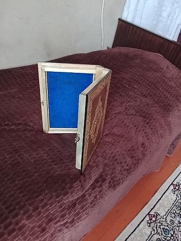 qara sam yandirmaq: Taxta Quran maketi/kitab qutusu - Material: təbii ağacdan hazırlanmış — 3