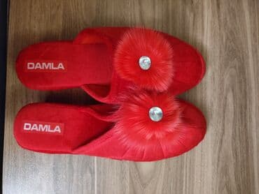 домашние женские тапочки балетки: Домашние тапочки, Размер: 39, цвет - Красный, Новый — 1