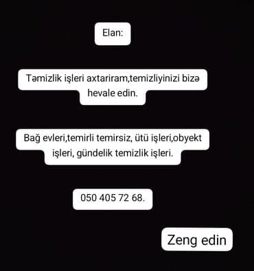 ev temizlemek: Xadimələr, təmizlikçilər — 1
