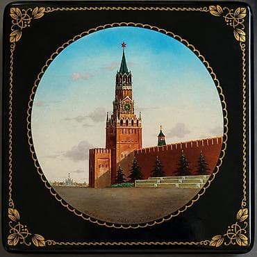İdman və hobbi: Антикварная лаковая шкатулка Федоскино «Московский Кремль» (1949 г.) — 1