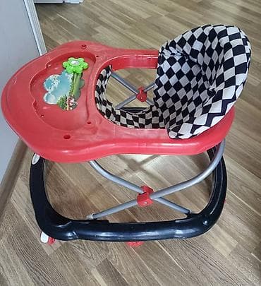 ucuz manej: Babyland uşaq yerigədəni - Rəng: qırmızı üst panel, qara baza, damalı — 2