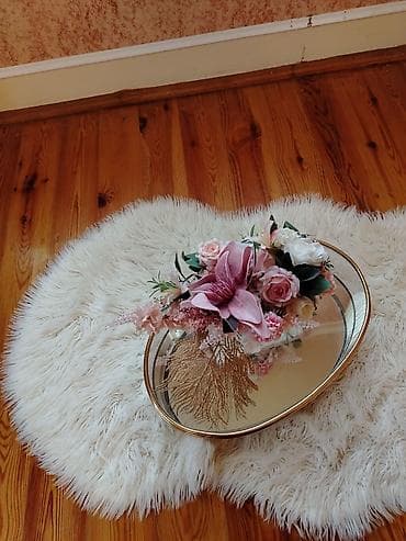 3d pen: Gəlin xonçası və bəzək dəsti - Aynalı kvadrat xonça: Qızılı haşiyəli — 9