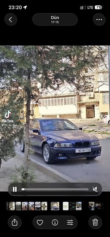 byd masin: BMW 5 Series sedan (E39), tünd mavi rəng. - Kuzov: 4 qapılı sedan — 1