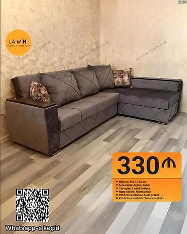 acılan divan: Künc divan, Açılan, Bazalı, Şəhərdaxili pulsuz çatdırılma — 1