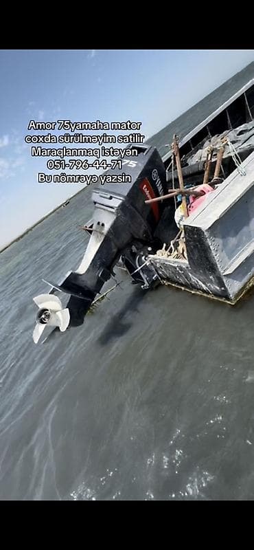 49 kub motosiklet: Satılır: Yamaha 75 at güclü asma kater motoru ilə alüminium qayıq - — 6