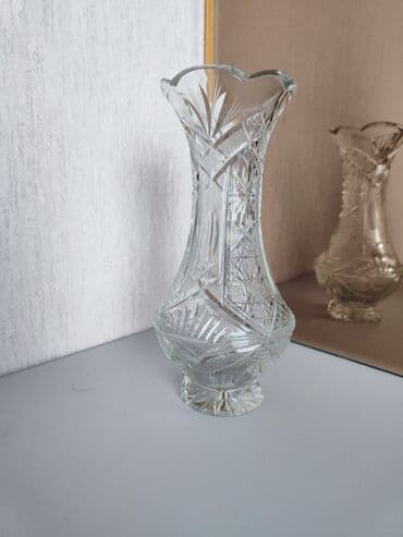 вазы для цветов чехия богемия: Qedimi Çexiyanin 28 sm temiz xurustal güldani — 3