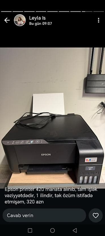 Epson EcoTank L3250 çoxfunksiyalı cihaz (printer/skaner/kopyalama)